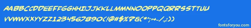 Comicv3bi Font – Yellow Fonts on Blue Background