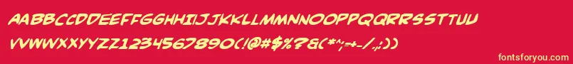 Fonte Comicv3bi – fontes amarelas em um fundo vermelho
