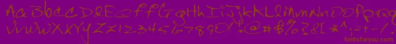 BertRegular-Schriftart – Braune Schriften auf violettem Hintergrund