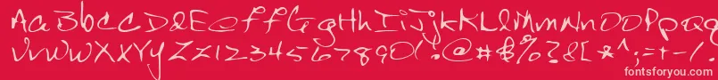 BertRegular Font – Pink Fonts on Red Background