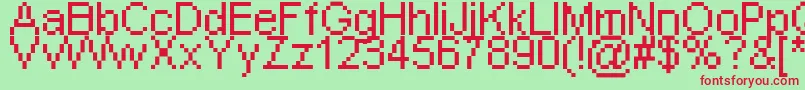 Pixearg-fontti – punaiset fontit vihreällä taustalla