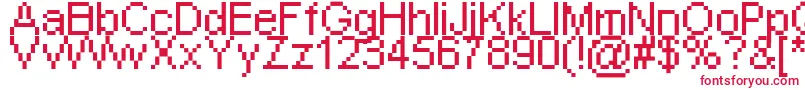 Pixearg-Schriftart – Rote Schriften auf weißem Hintergrund