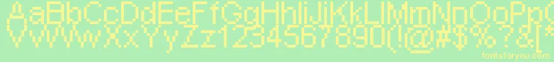 Pixearg Font – Yellow Fonts on Green Background