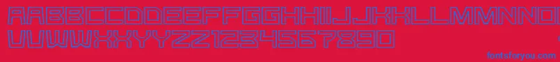Czcionka GomariceGType – niebieskie czcionki na czerwonym tle