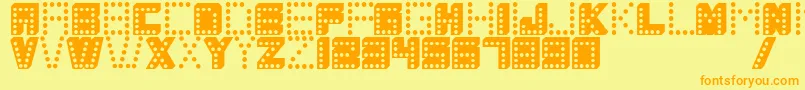 Coloscobik Font – Orange Fonts on Yellow Background