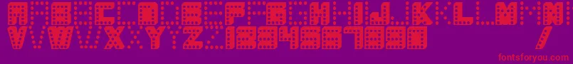フォントColoscobik – 紫の背景に赤い文字
