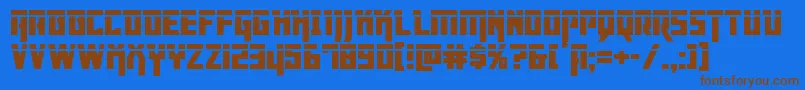 Dangerflightlaser Font – Brown Fonts on Blue Background