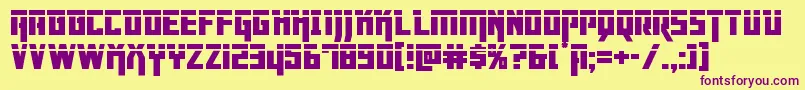 Dangerflightlaser Font – Purple Fonts on Yellow Background