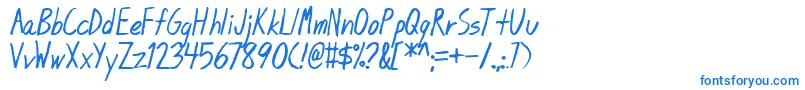 Blunt-Schriftart – Blaue Schriften auf weißem Hintergrund