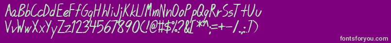 Blunt Font – Green Fonts on Purple Background