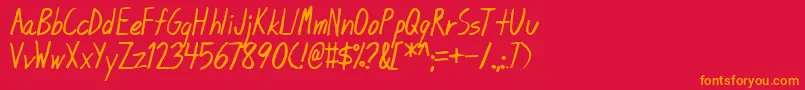 フォントBlunt – 赤い背景にオレンジの文字