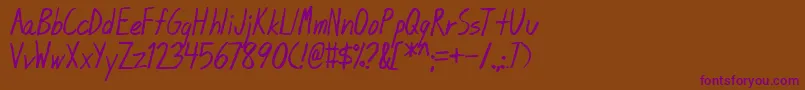 Blunt Font – Purple Fonts on Brown Background
