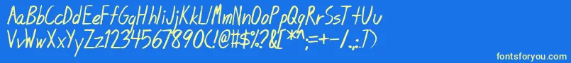 Blunt-Schriftart – Gelbe Schriften auf blauem Hintergrund