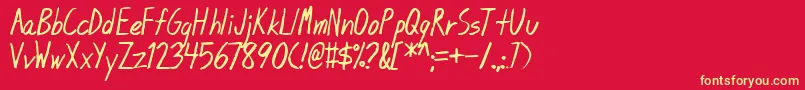 フォントBlunt – 黄色の文字、赤い背景