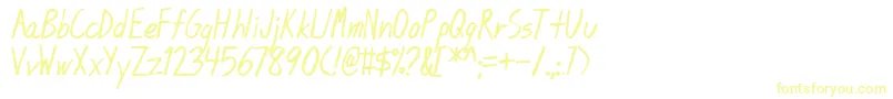 Blunt-Schriftart – Gelbe Schriften auf weißem Hintergrund