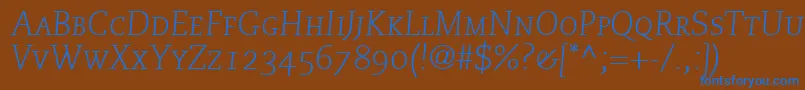 MonologueLightCapsSsiNormal Font – Blue Fonts on Brown Background