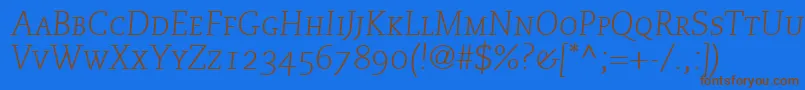 MonologueLightCapsSsiNormal Font – Brown Fonts on Blue Background