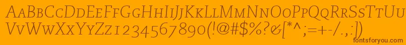 MonologueLightCapsSsiNormal Font – Brown Fonts on Orange Background