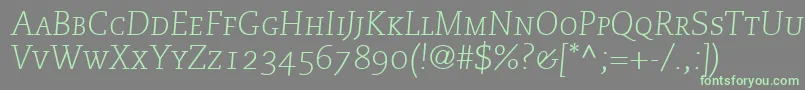 MonologueLightCapsSsiNormal Font – Green Fonts on Gray Background