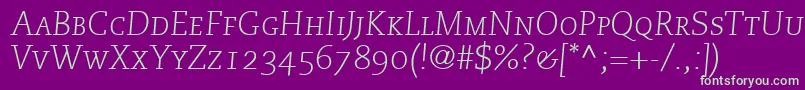 フォントMonologueLightCapsSsiNormal – 紫の背景に緑のフォント