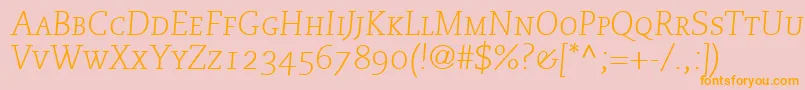 MonologueLightCapsSsiNormal Font – Orange Fonts on Pink Background