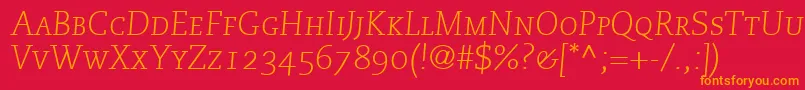 MonologueLightCapsSsiNormal Font – Orange Fonts on Red Background
