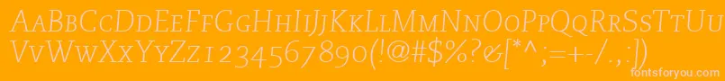 MonologueLightCapsSsiNormal Font – Pink Fonts on Orange Background