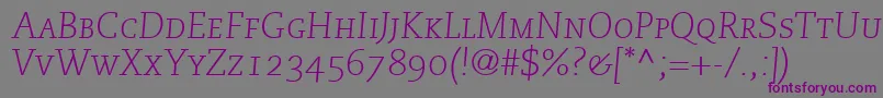 MonologueLightCapsSsiNormal Font – Purple Fonts on Gray Background