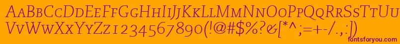 MonologueLightCapsSsiNormal Font – Purple Fonts on Orange Background