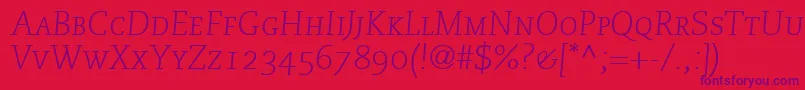 MonologueLightCapsSsiNormal Font – Purple Fonts on Red Background