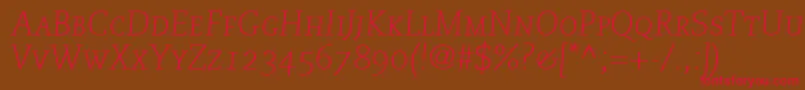 MonologueLightCapsSsiNormal Font – Red Fonts on Brown Background