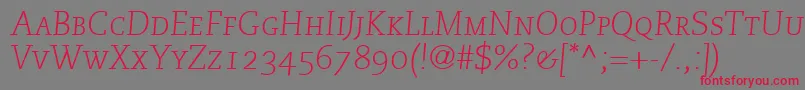 MonologueLightCapsSsiNormal Font – Red Fonts on Gray Background