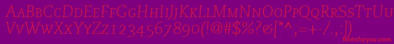 MonologueLightCapsSsiNormal Font – Red Fonts on Purple Background