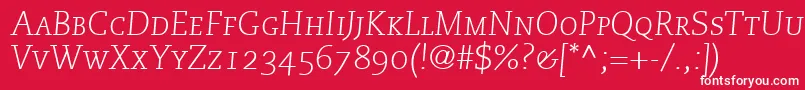 MonologueLightCapsSsiNormal Font – White Fonts on Red Background