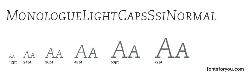 MonologueLightCapsSsiNormal Font Sizes