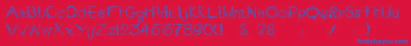 Tarantella Font – Blue Fonts on Red Background