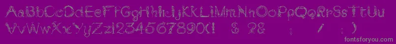 Tarantella-Schriftart – Graue Schriften auf violettem Hintergrund