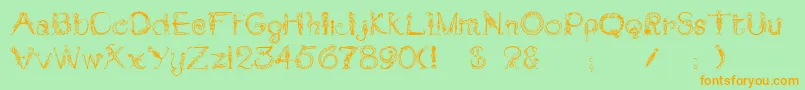 Tarantella Font – Orange Fonts on Green Background