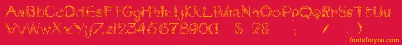 Tarantella Font – Orange Fonts on Red Background