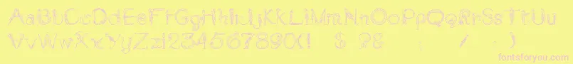 Tarantella Font – Pink Fonts on Yellow Background