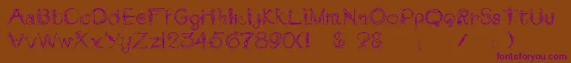 Tarantella Font – Purple Fonts on Brown Background