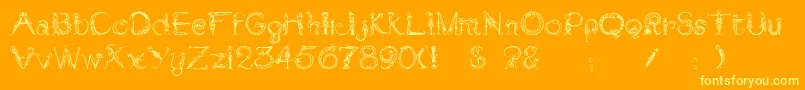 Tarantella Font – Yellow Fonts on Orange Background