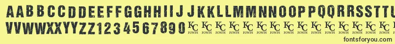 AllagesdemoBolditalic Font – Black Fonts on Yellow Background