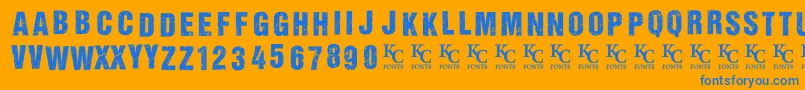 AllagesdemoBolditalic Font – Blue Fonts on Orange Background