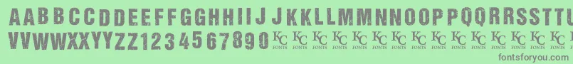 Fonte AllagesdemoBolditalic – fontes cinzas em um fundo verde