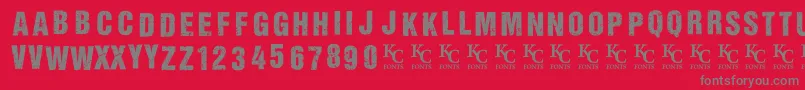 AllagesdemoBolditalic-Schriftart – Graue Schriften auf rotem Hintergrund