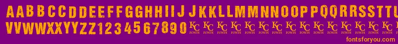 AllagesdemoBolditalic Font – Orange Fonts on Purple Background