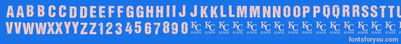 AllagesdemoBolditalic Font – Pink Fonts on Blue Background