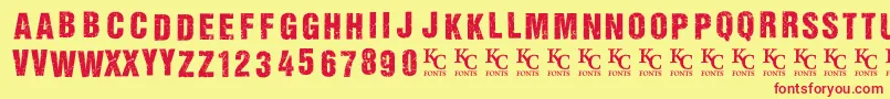 AllagesdemoBolditalic Font – Red Fonts on Yellow Background