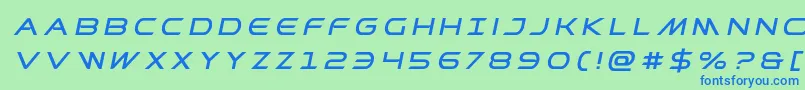 フォントPrometheantitleital – 青い文字は緑の背景です。